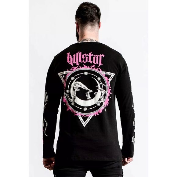 NWT KILLSTAR Meditate Gothic Punk  Satanic Long Sleeve T Shirt Size XS unisex - Picture 4 of 7
